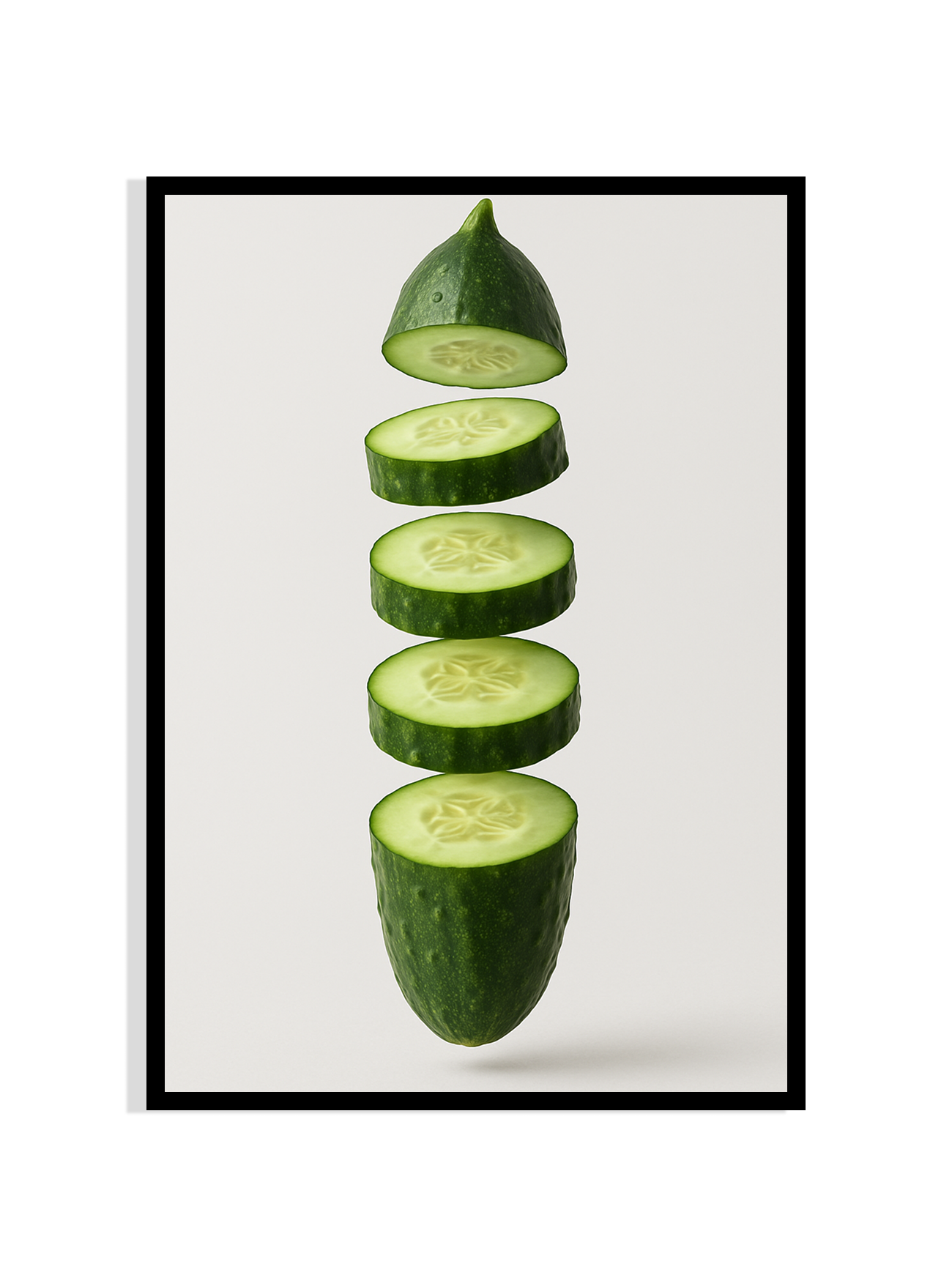 Fresh Cut Cucumber – Minimal Kitchen Wall Art