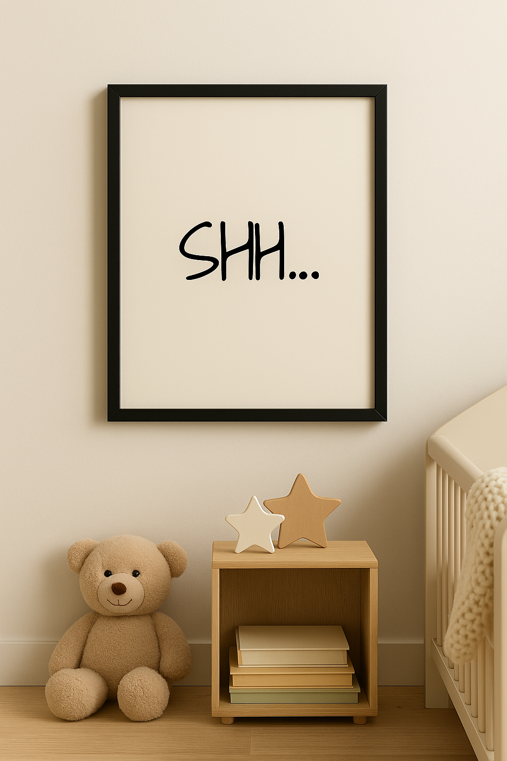 Shh– Minimalist Typography Print