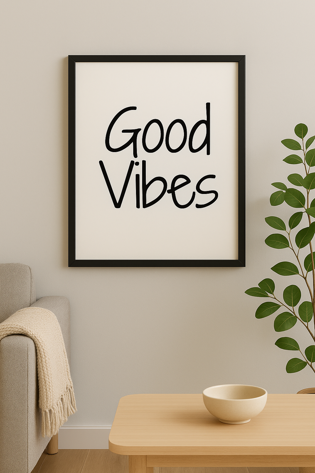 Good Vibes – Minimalist Typography Print