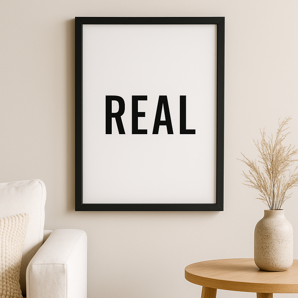 Real – Minimalist Typography Print