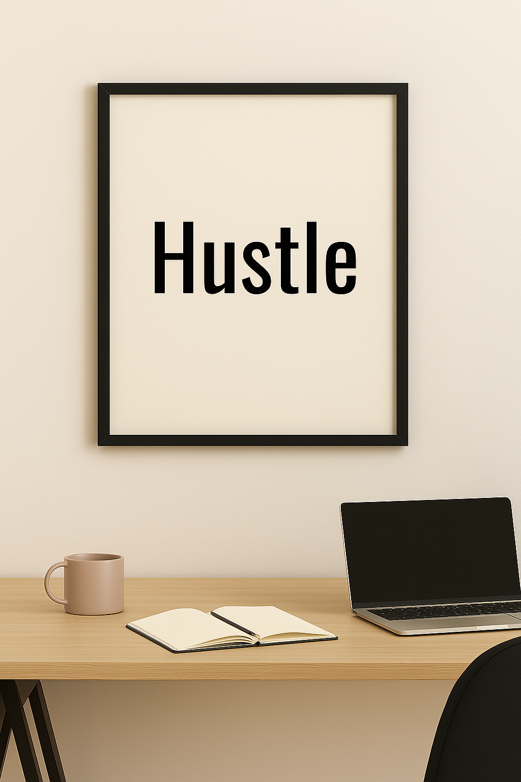 Hustle – Minimalist Typography Print