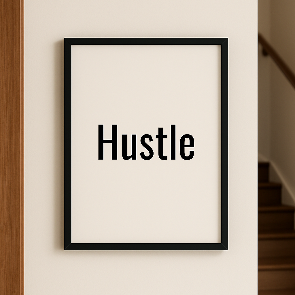 Hustle – Minimalist Typography Print