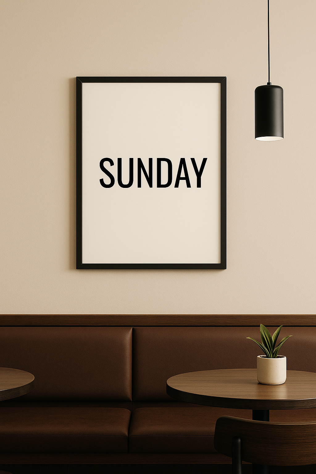 SUNDAY – Minimalist Typography Print