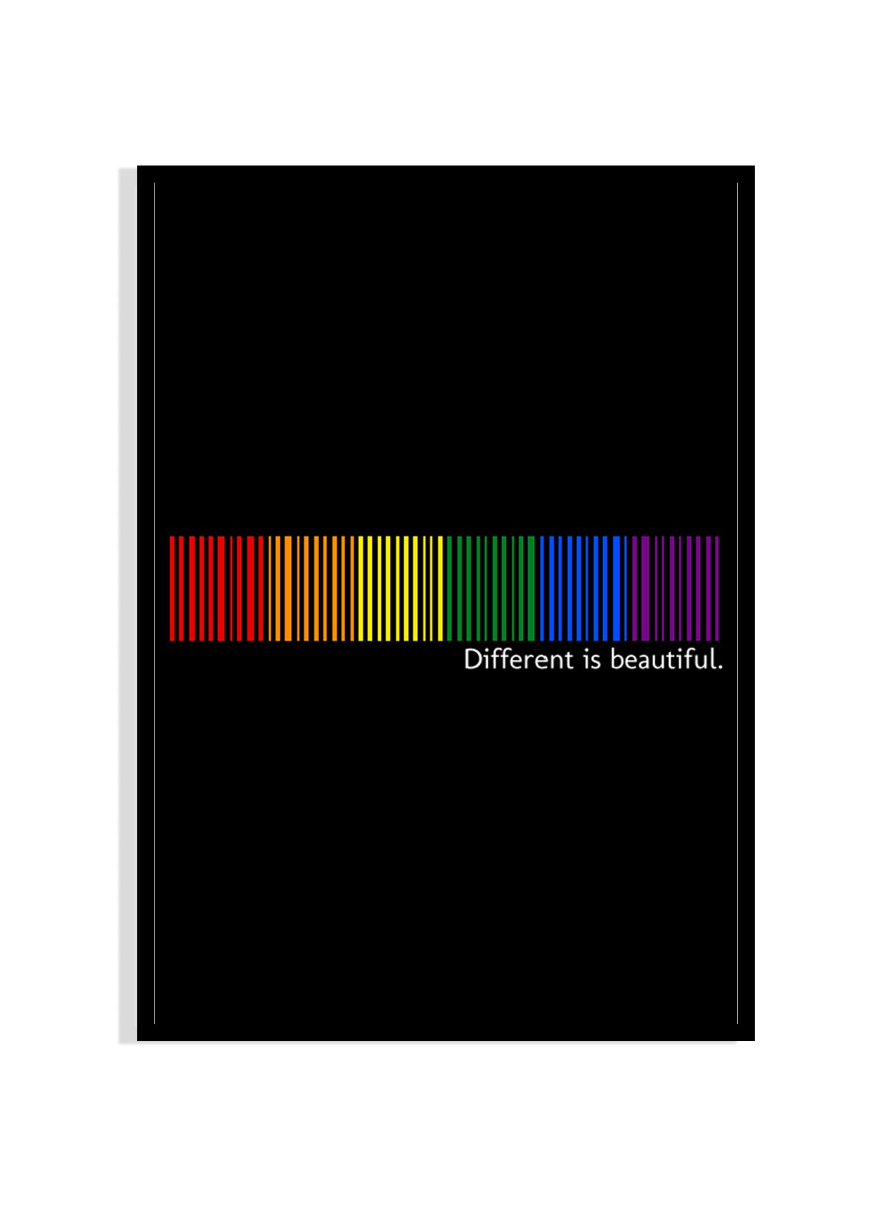 Different Is Beautiful – LGBTQ+ Modern Rainbow Barcode Art