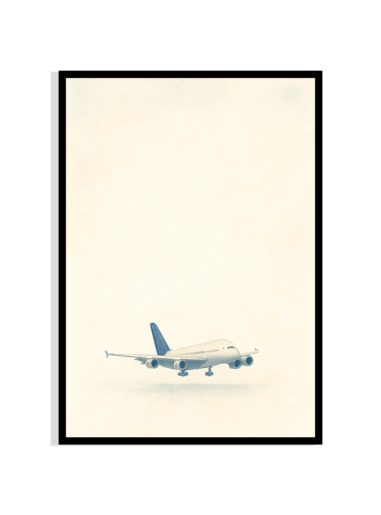 Takeoff in Silence – Minimalist Aircraft Art Print