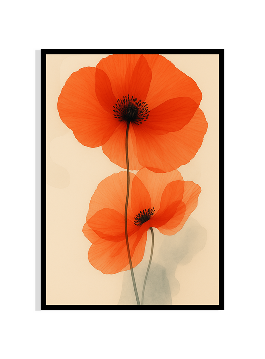 Vibrant Poppy Bloom – Botanical Wall Art Print