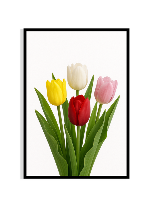 Tulip Quartet – Colorful Botanical Wall Art