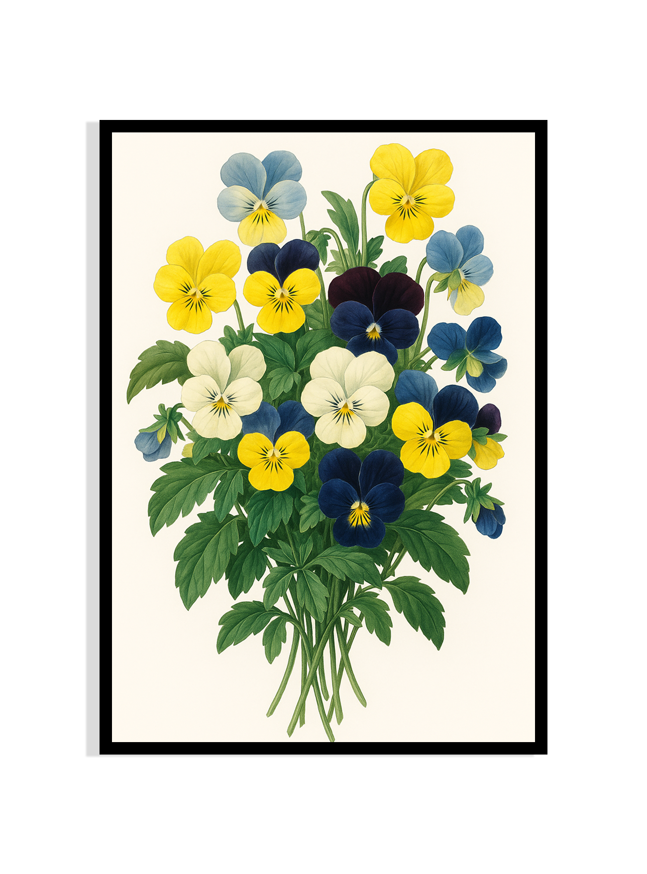 Pansy Harmony – Vintage Floral Art Print