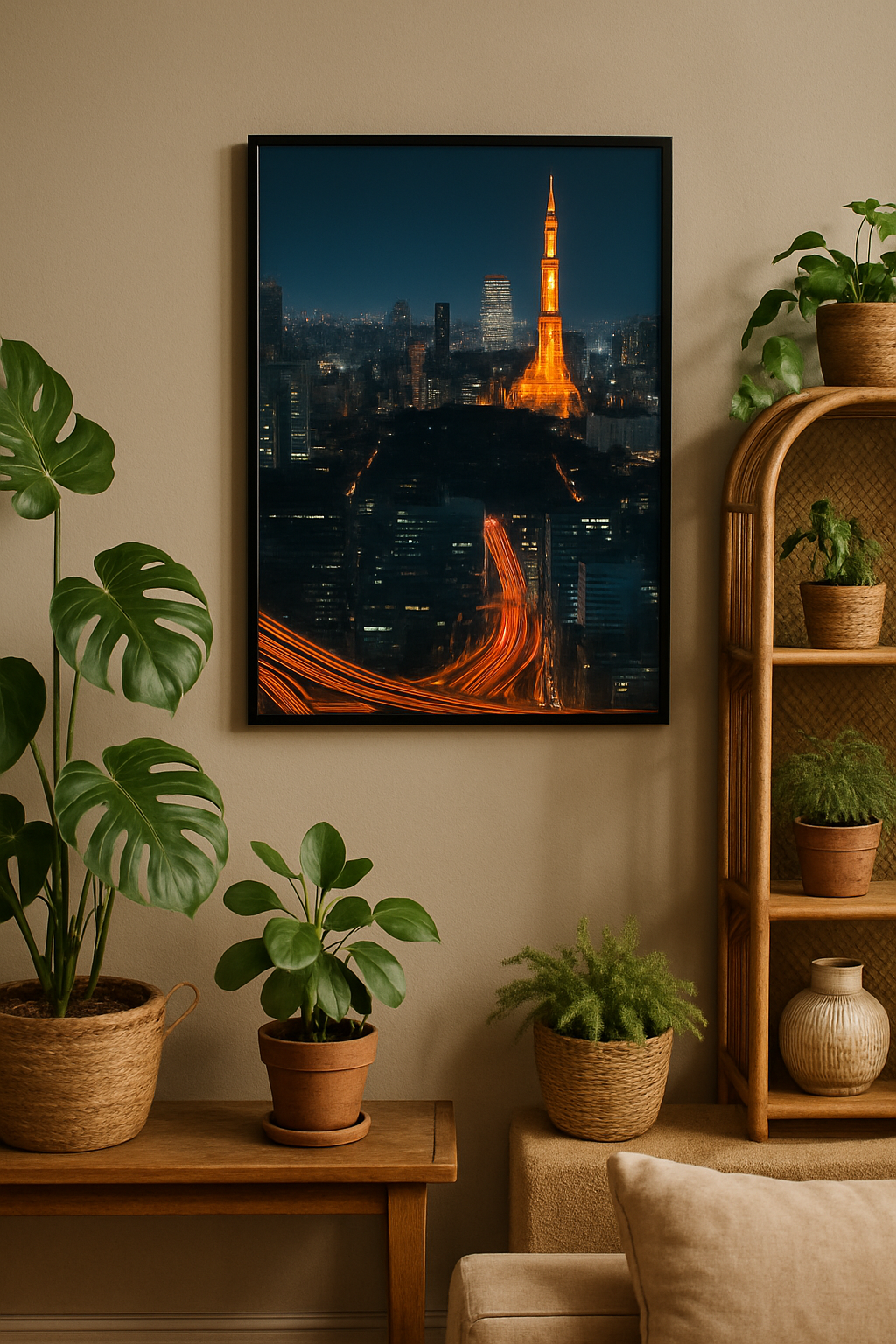 Tokyo Tower After Dark – Aerial Nightscape