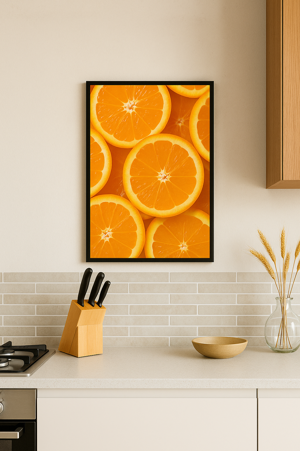 Citrus Burst – Framed Orange Slice Wall Art