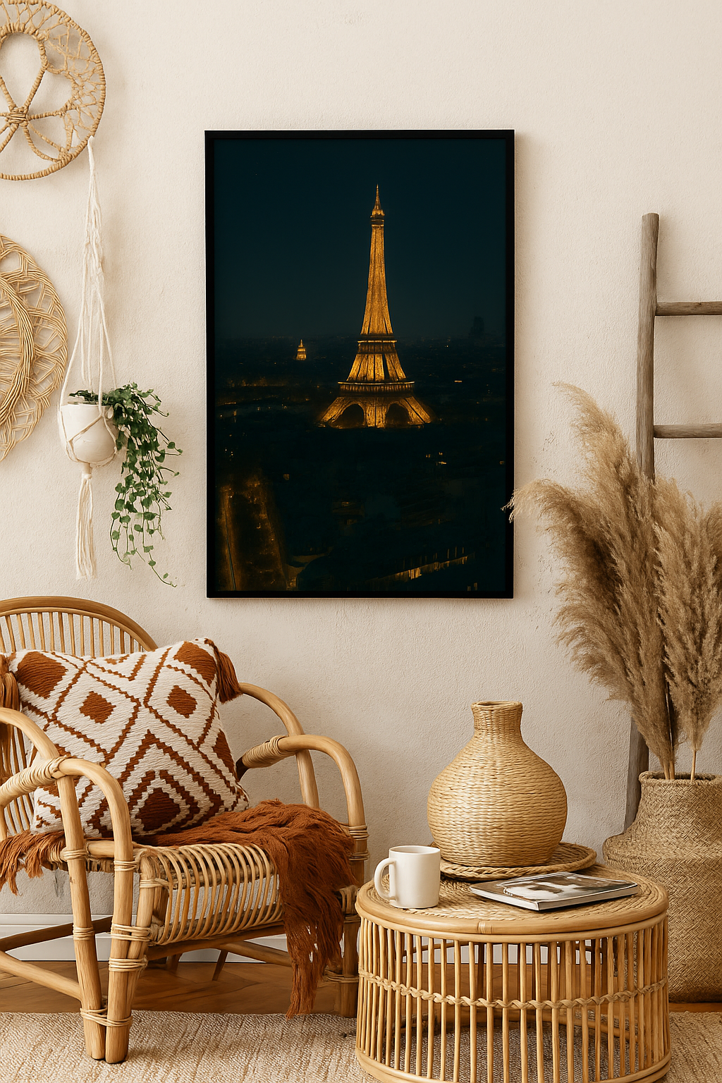 Paris Noir – Eiffel Tower Nightscape Art Print