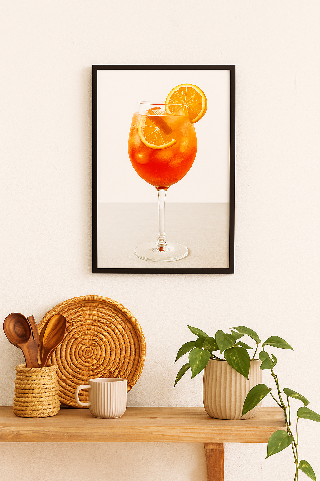 Citrus Elegance – Aperol Spritz Art Print