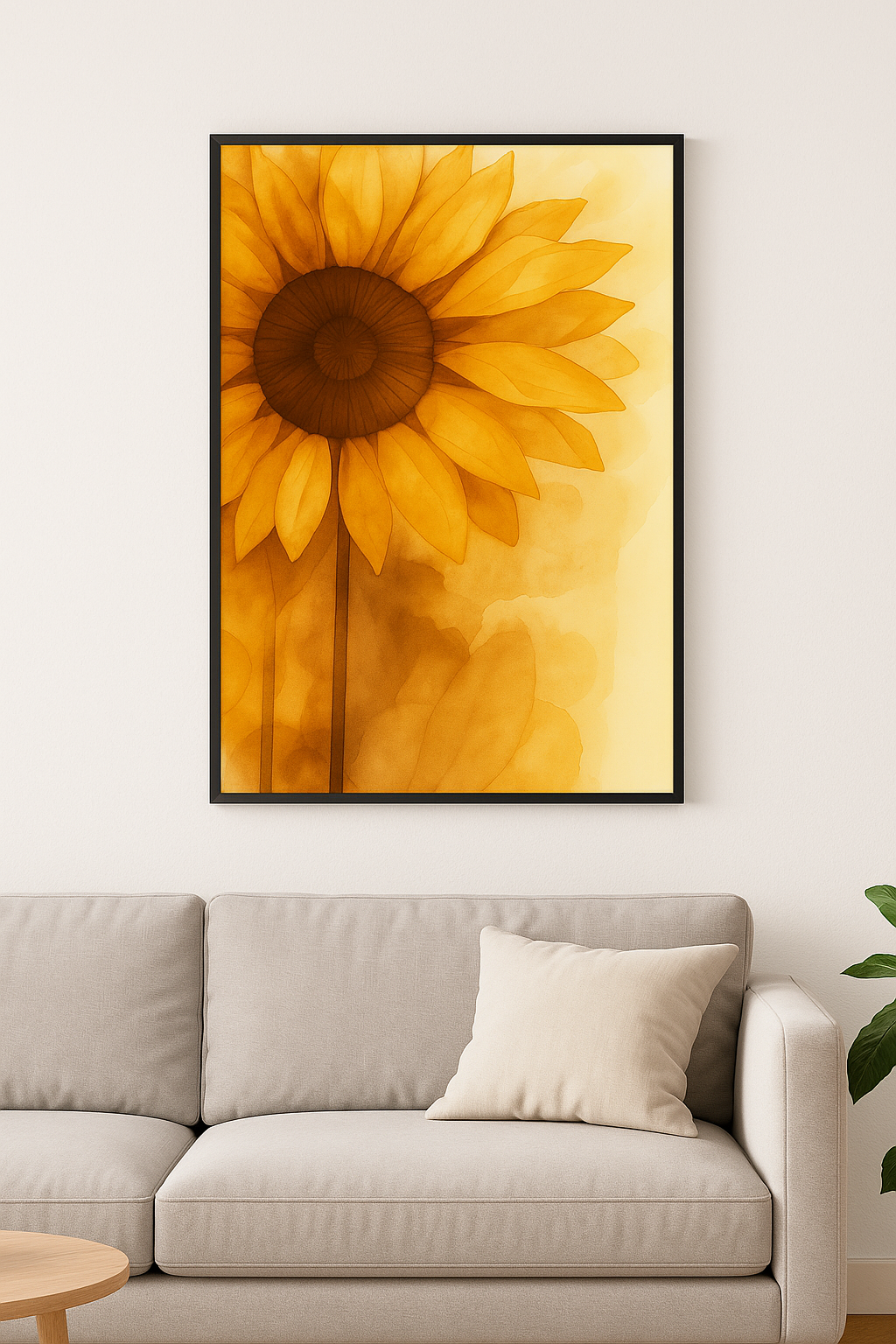 Watercolor Sunflower Print
