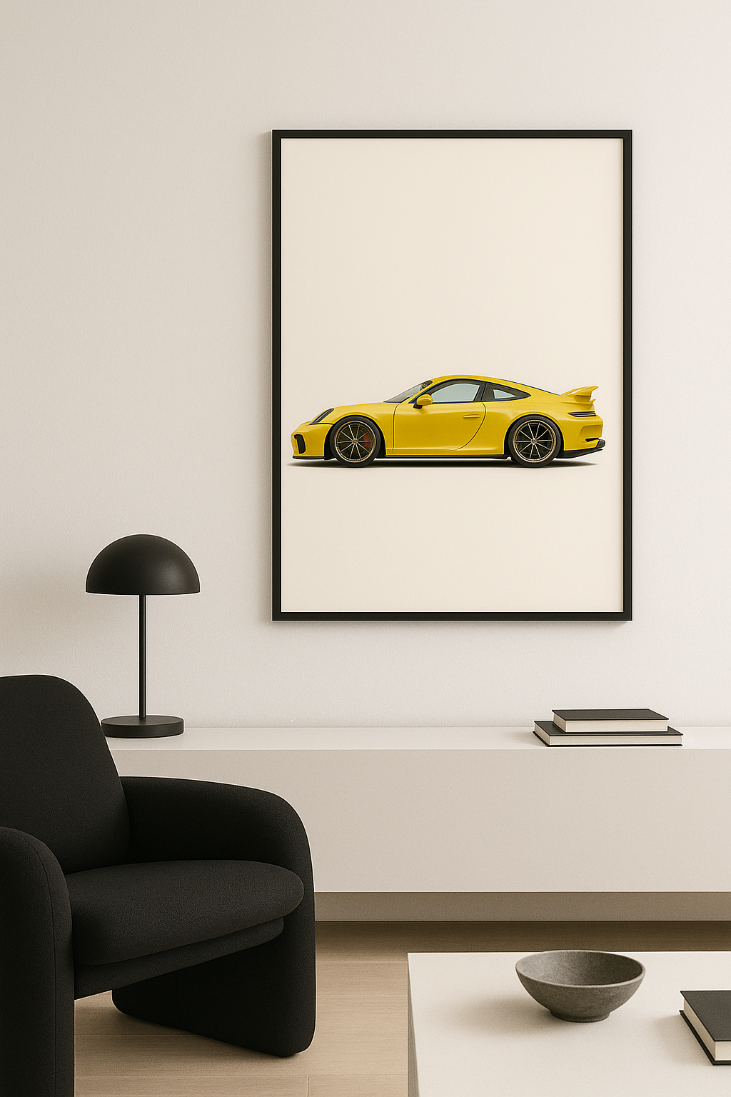 Yellow Porsche 911 GT3 – Side Profile Poster