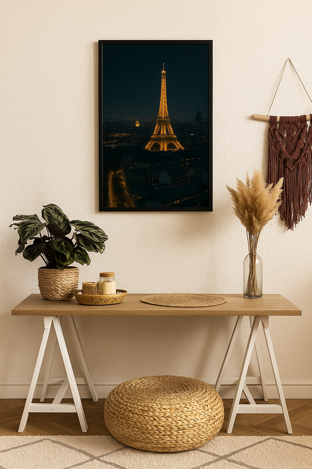 Paris Noir – Eiffel Tower Nightscape Art Print