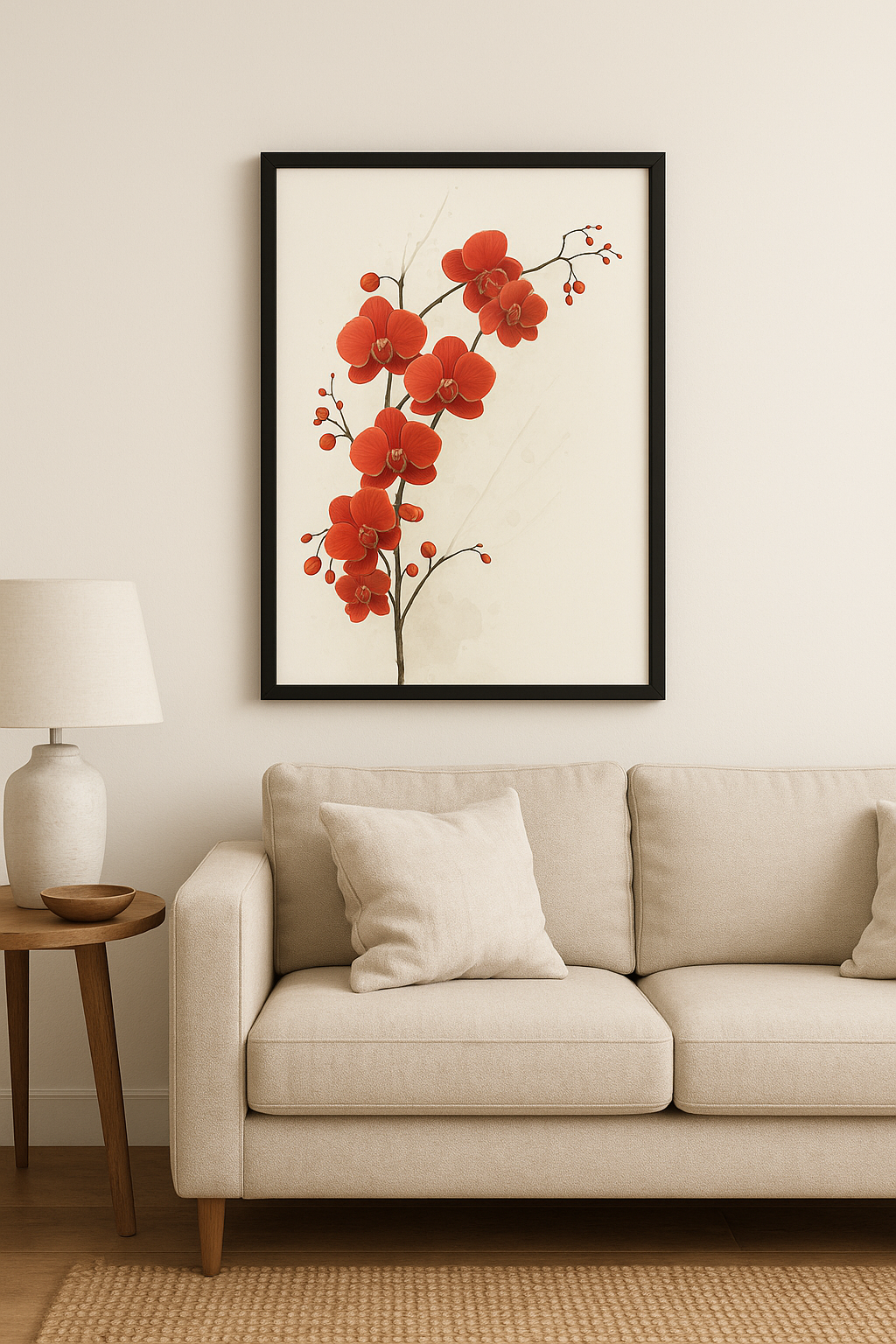 Red Orchid Botanical Print