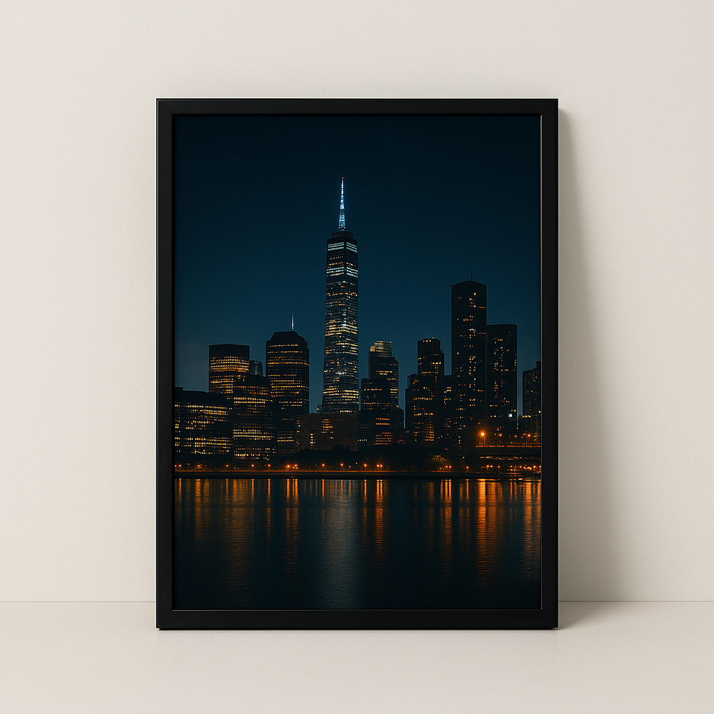 Midnight Skyline – Framed Night Cityscape Print