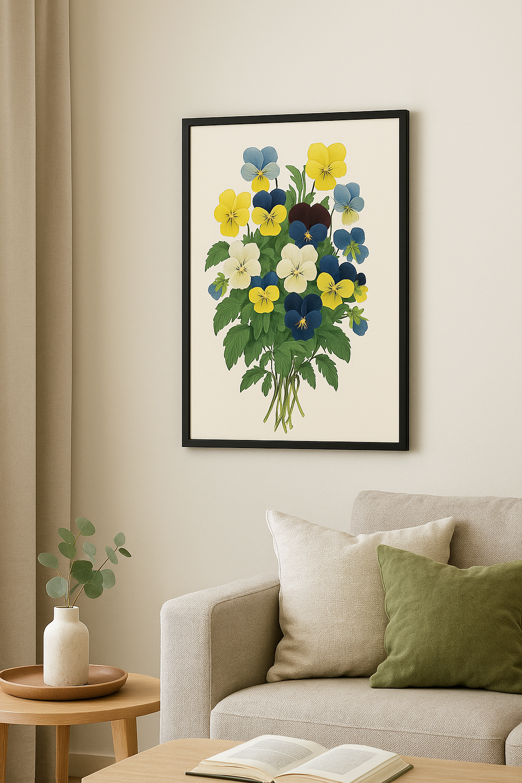 Pansy Harmony – Vintage Floral Art Print