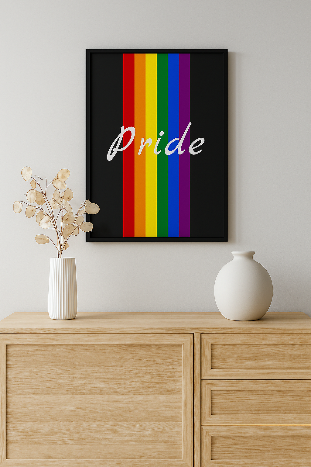 Minimalist Pride Rainbow Wall Art