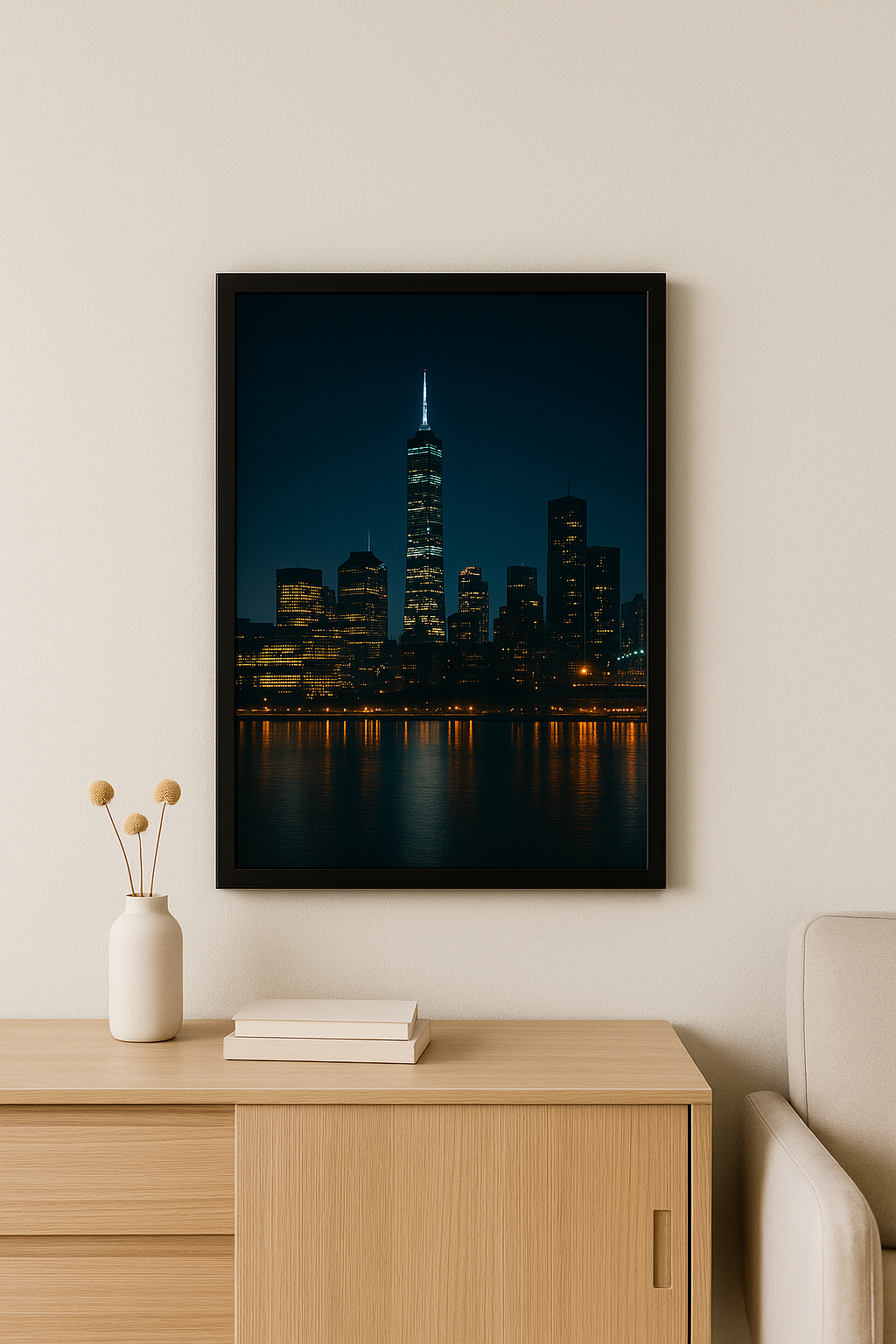 Midnight Skyline – Framed Night Cityscape Print