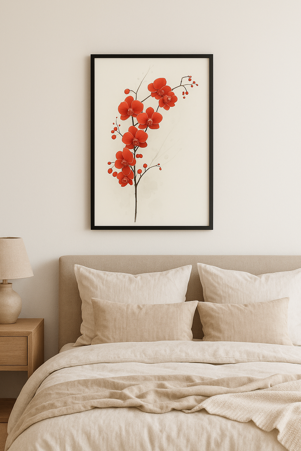 Red Orchid Botanical Print