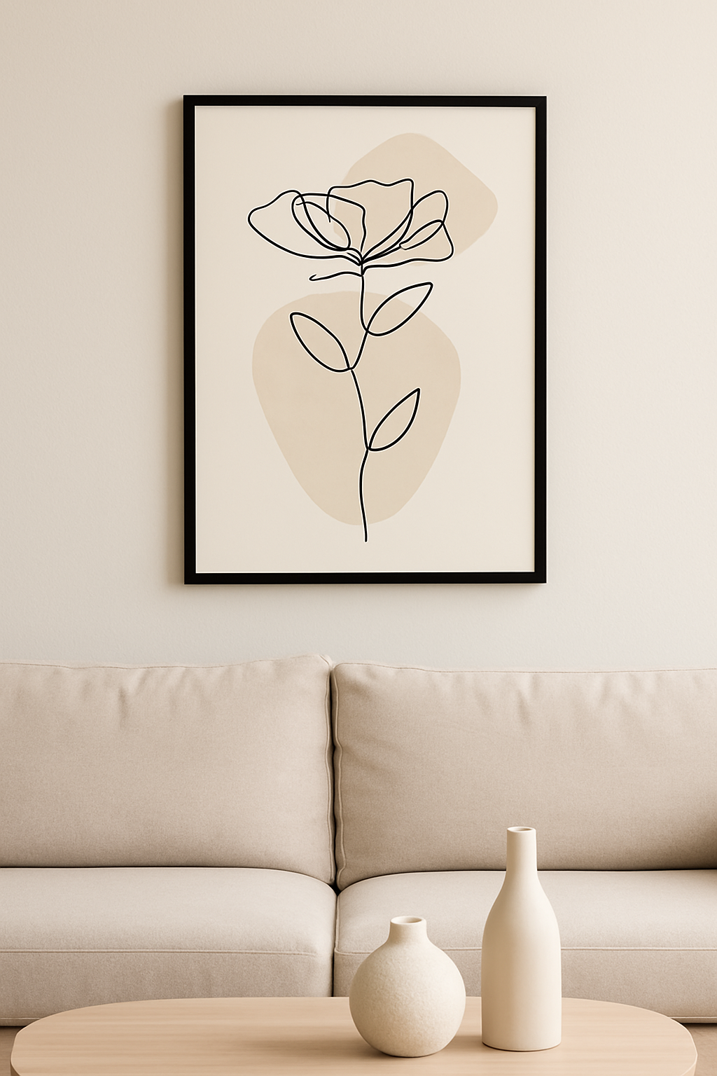 Minimal Bloom – Framed Line Art Print
