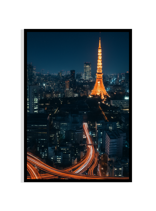 Tokyo Tower After Dark – Aerial Nightscape