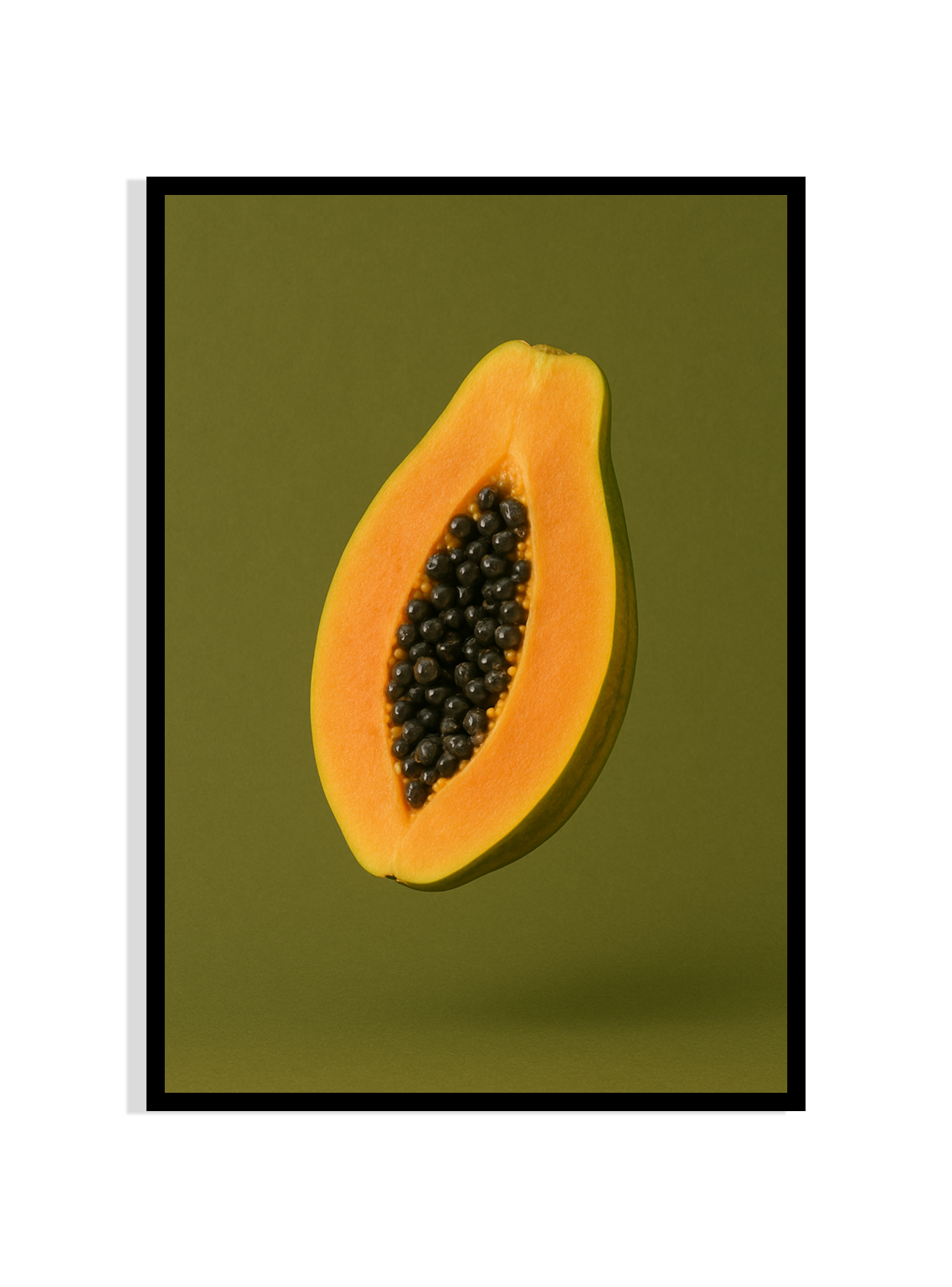 Tropical Slice – Framed Papaya Wall Art
