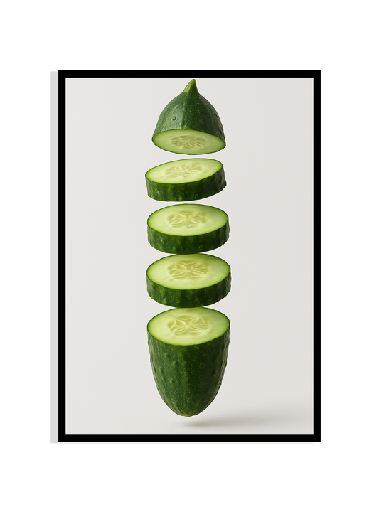 Fresh Cut Cucumber – Minimal Kitchen Wall Art