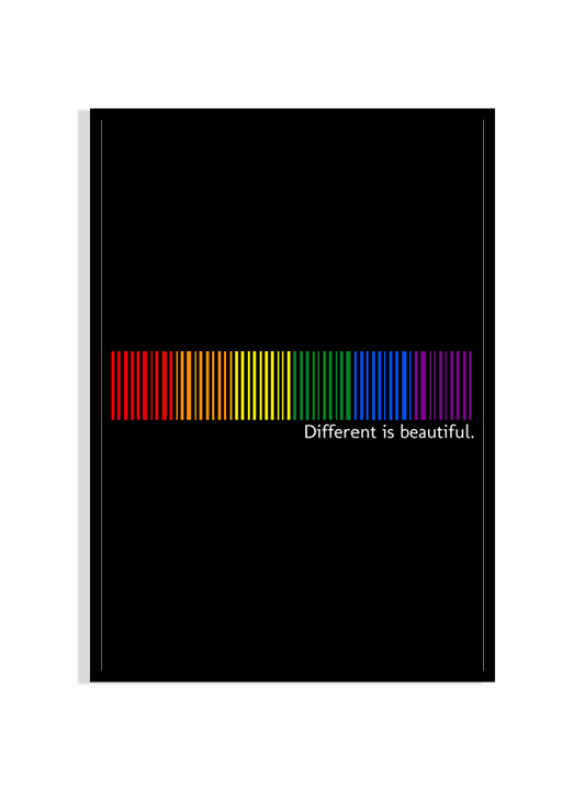 Different Is Beautiful – LGBTQ+ Modern Rainbow Barcode Art