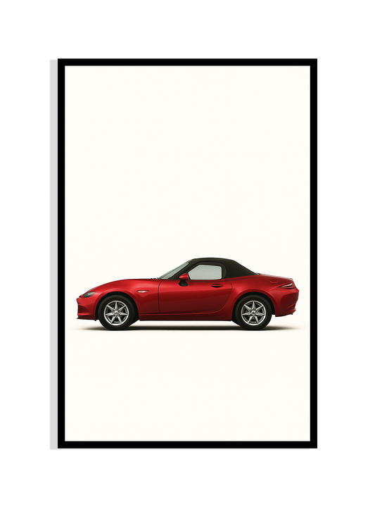 Crimson Curve – Mazda MX-5 Miata Art Print