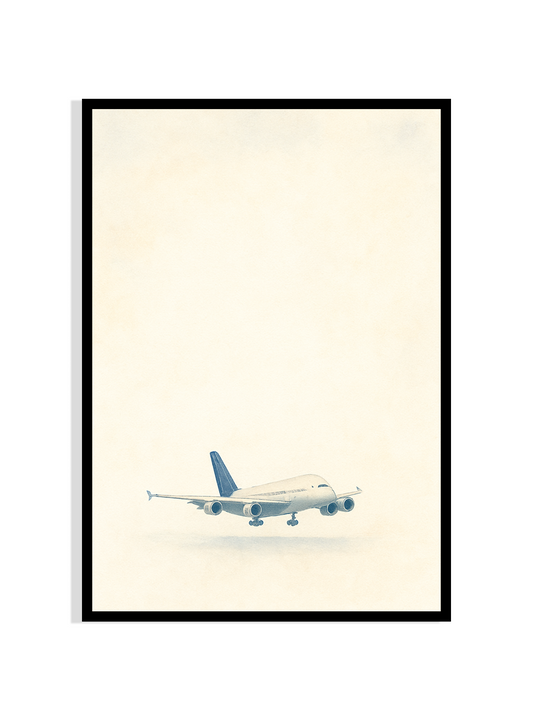 Takeoff in Silence – Minimalist Aircraft Art Print