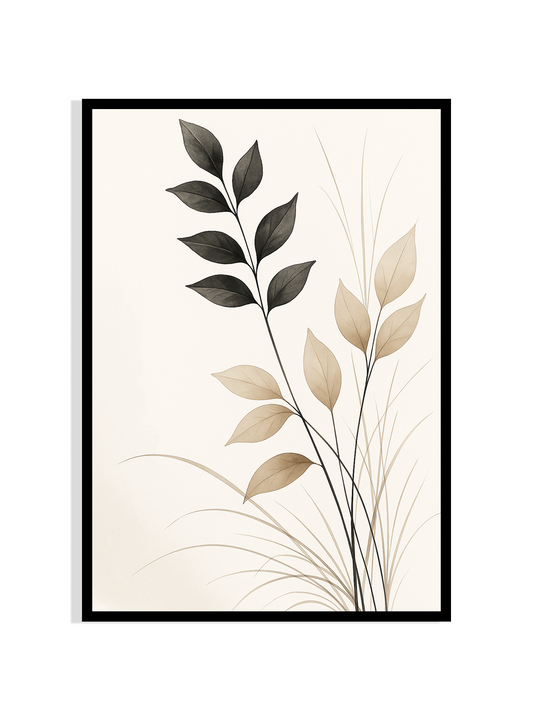 Whispers of Nature – Neutral Botanical Minimal Art
