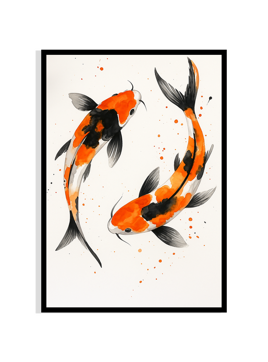 Grace in Motion – Koi Fish Minimal Art Print