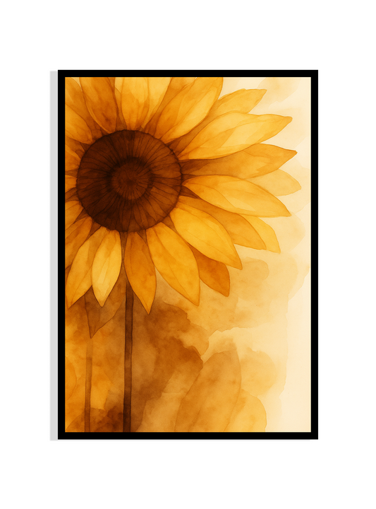Watercolor Sunflower Print