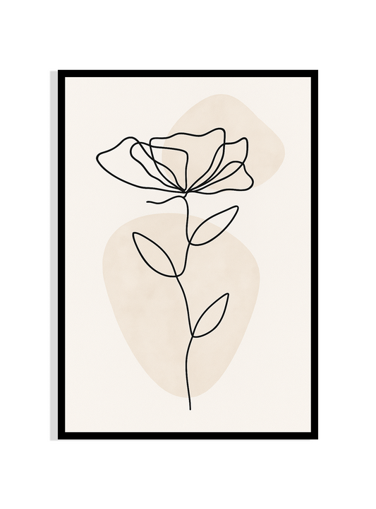 Minimal Bloom – Framed Line Art Print