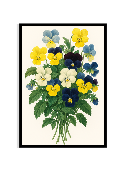 Pansy Harmony – Vintage Floral Art Print